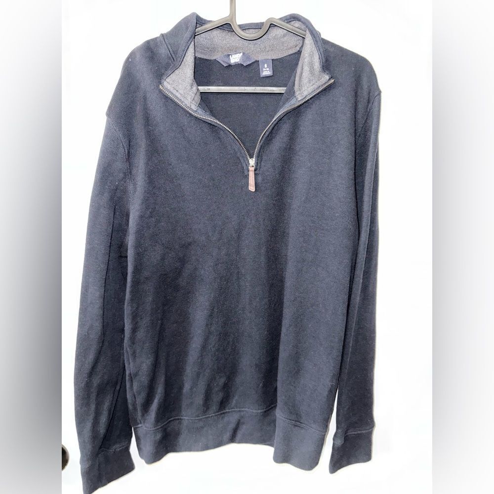 Lands' End Bluee Zip Up Sweater Soft Knit Classic